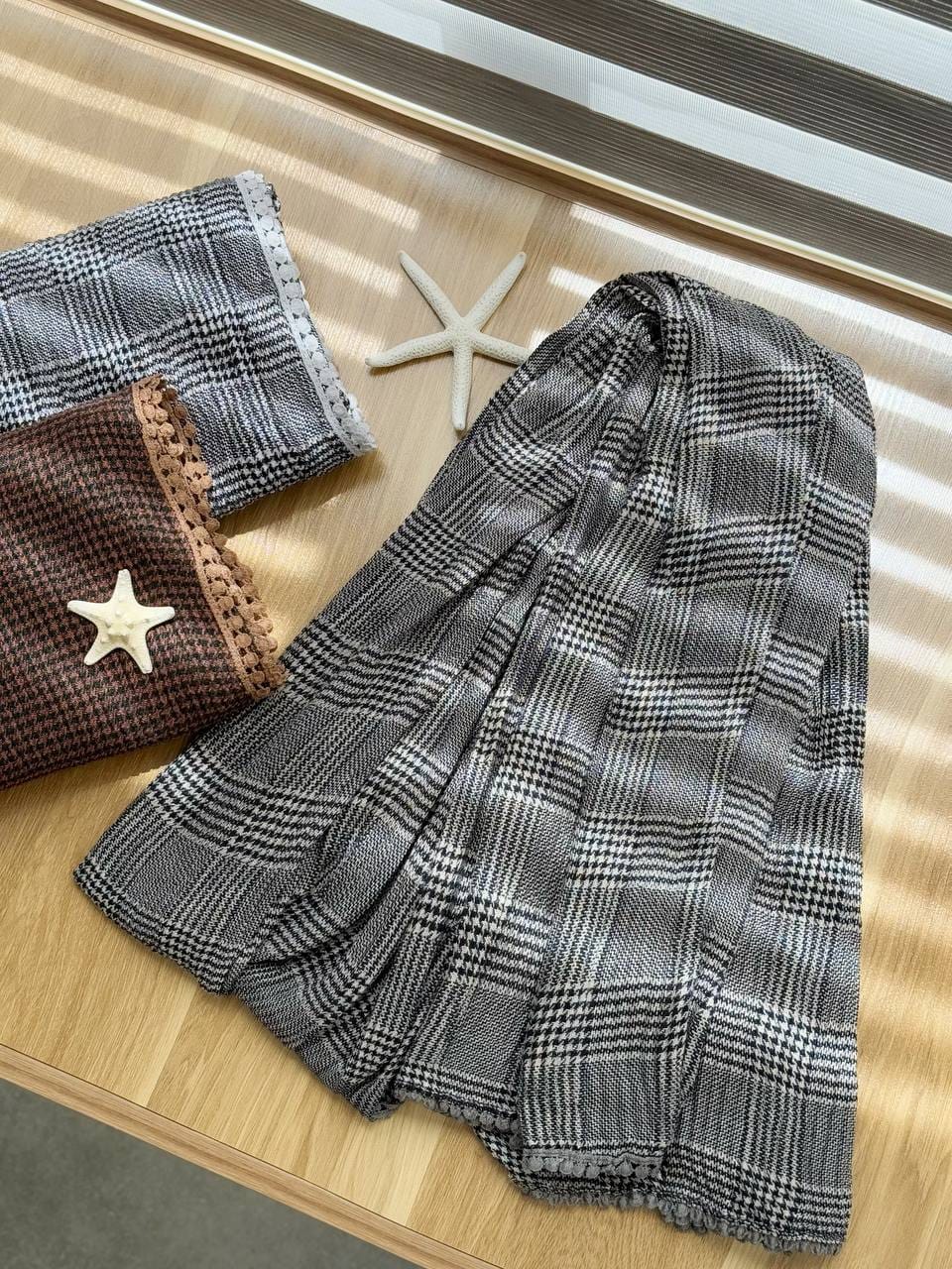 2081-شال چهارخونه عدسی