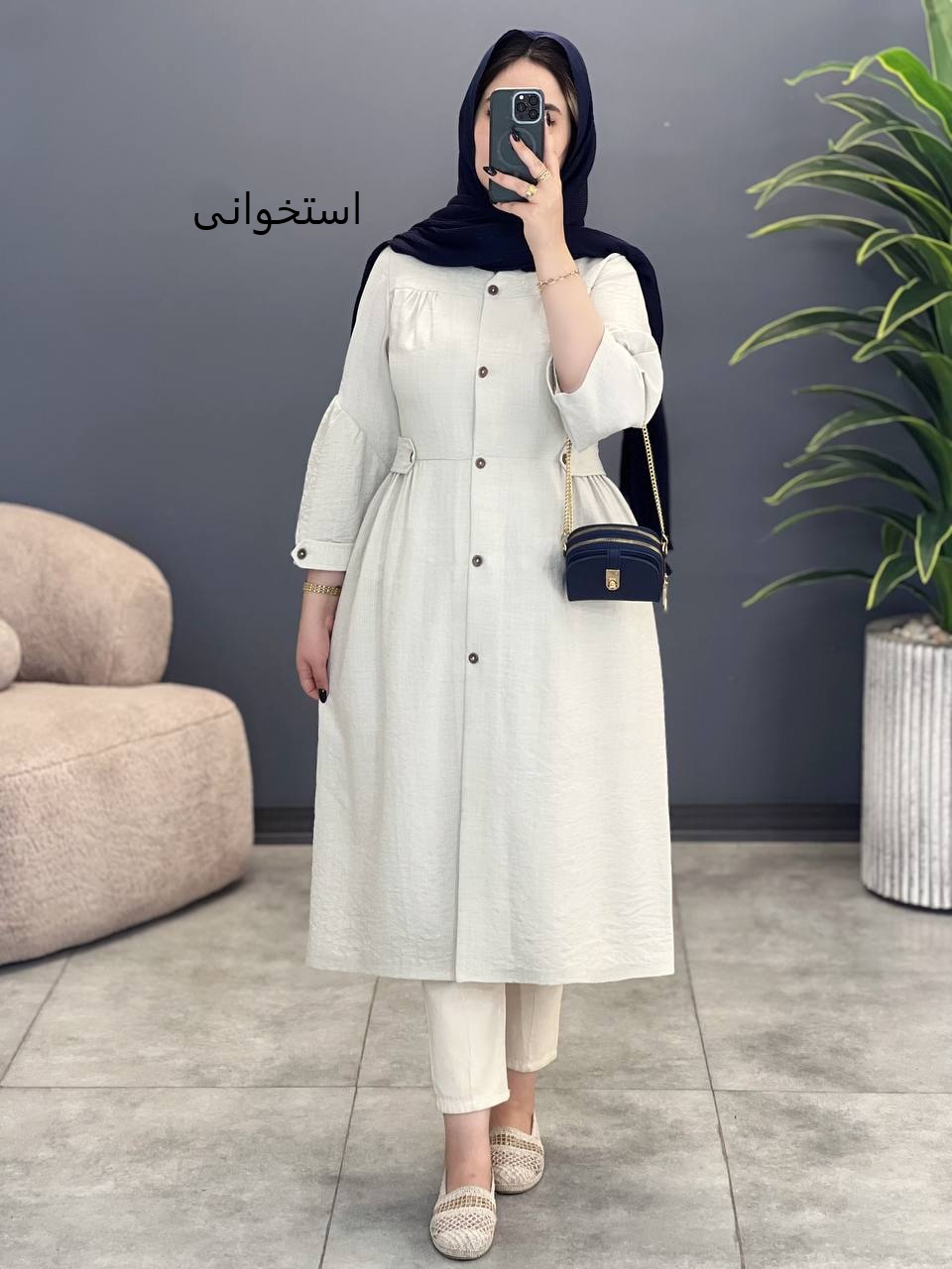 3043-مانتو بلند پارمین