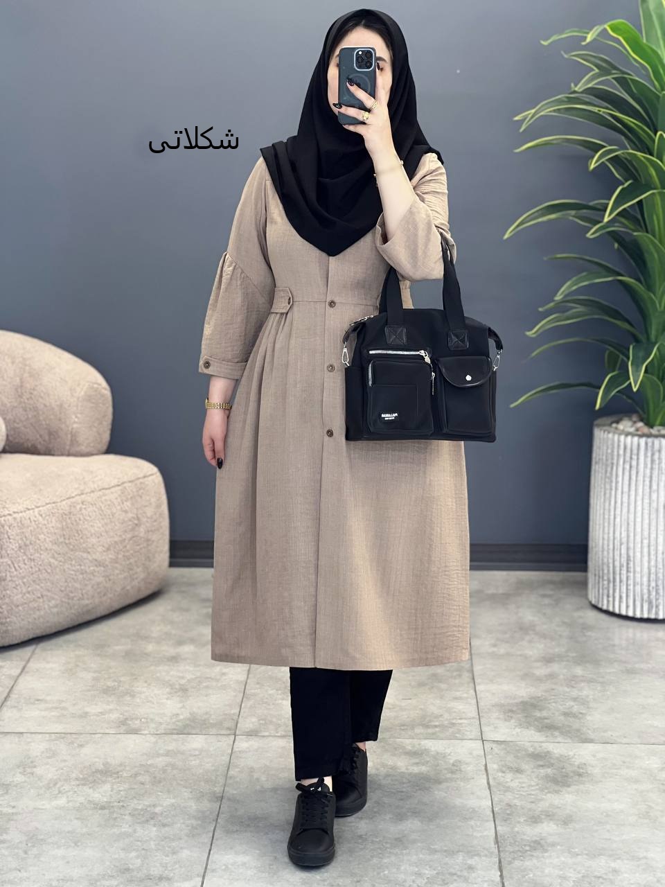 3043-مانتو بلند پارمین