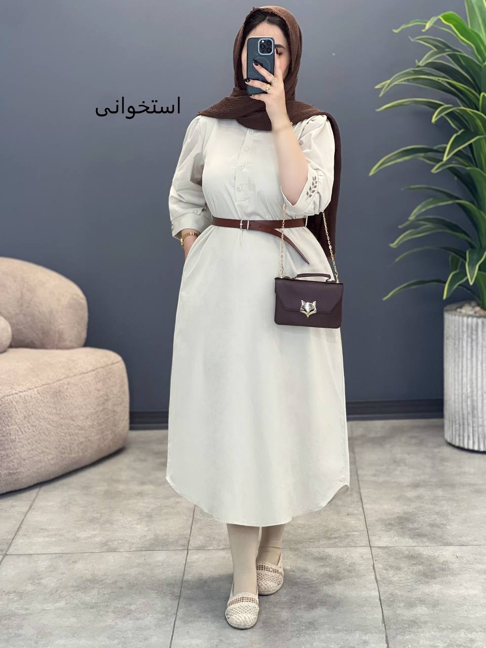 3044-پیراهن بلند شینا