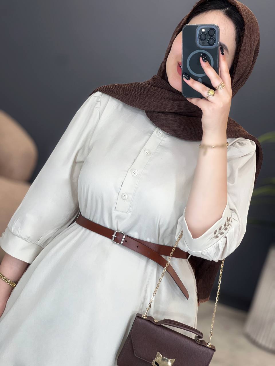 3044-پیراهن بلند شینا