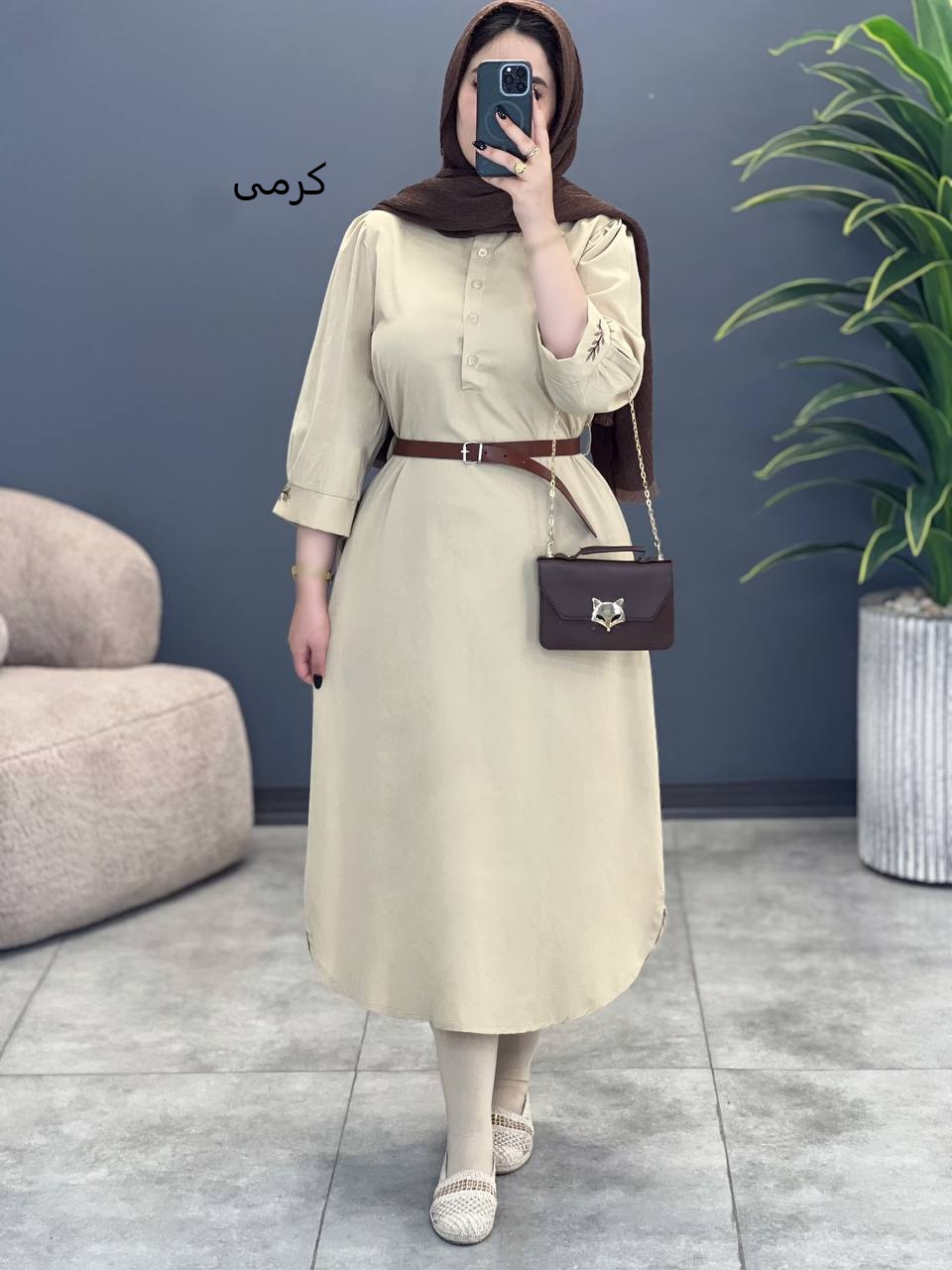 3044-پیراهن بلند شینا