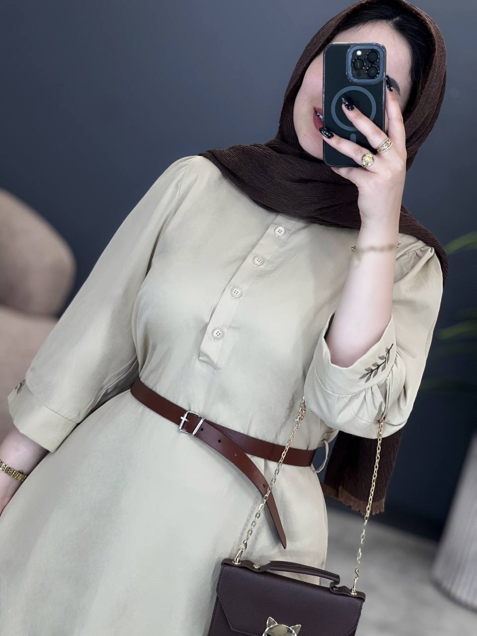 3044-پیراهن بلند شینا