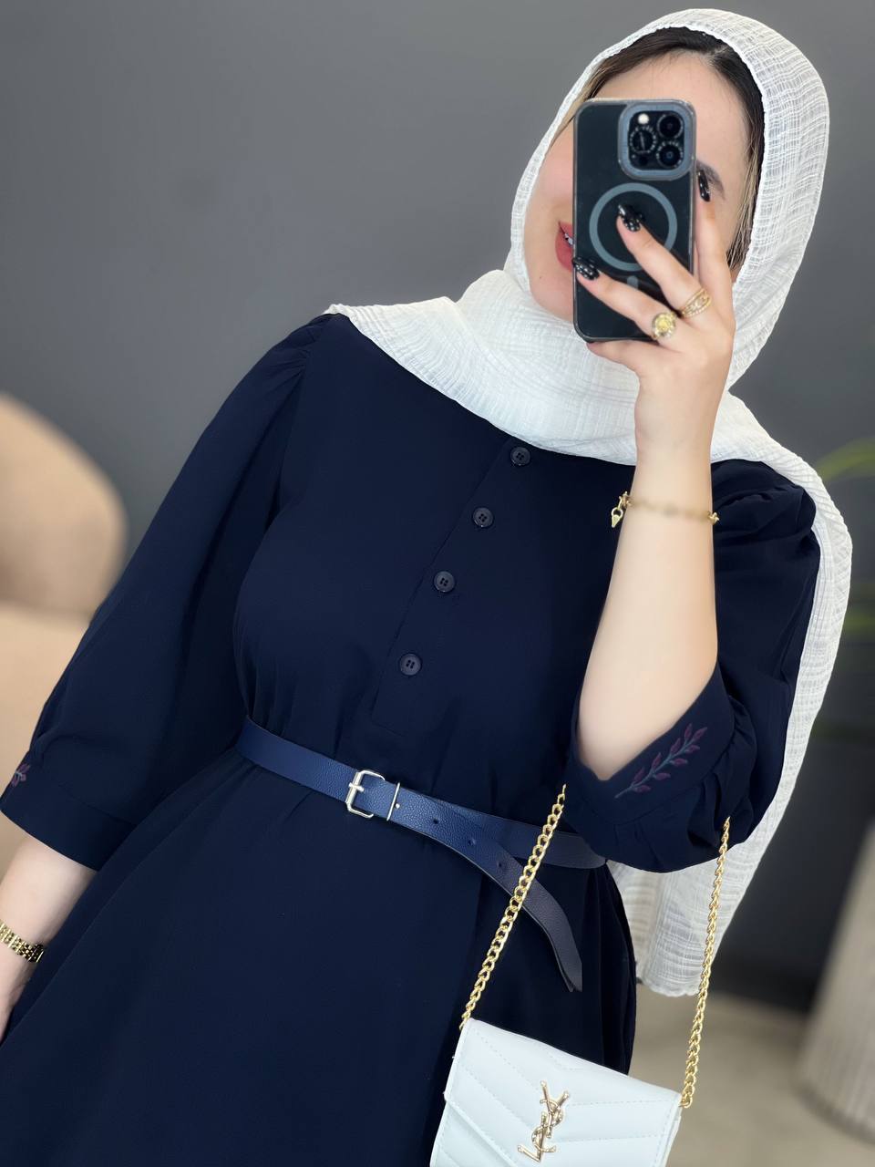 3044-پیراهن بلند شینا