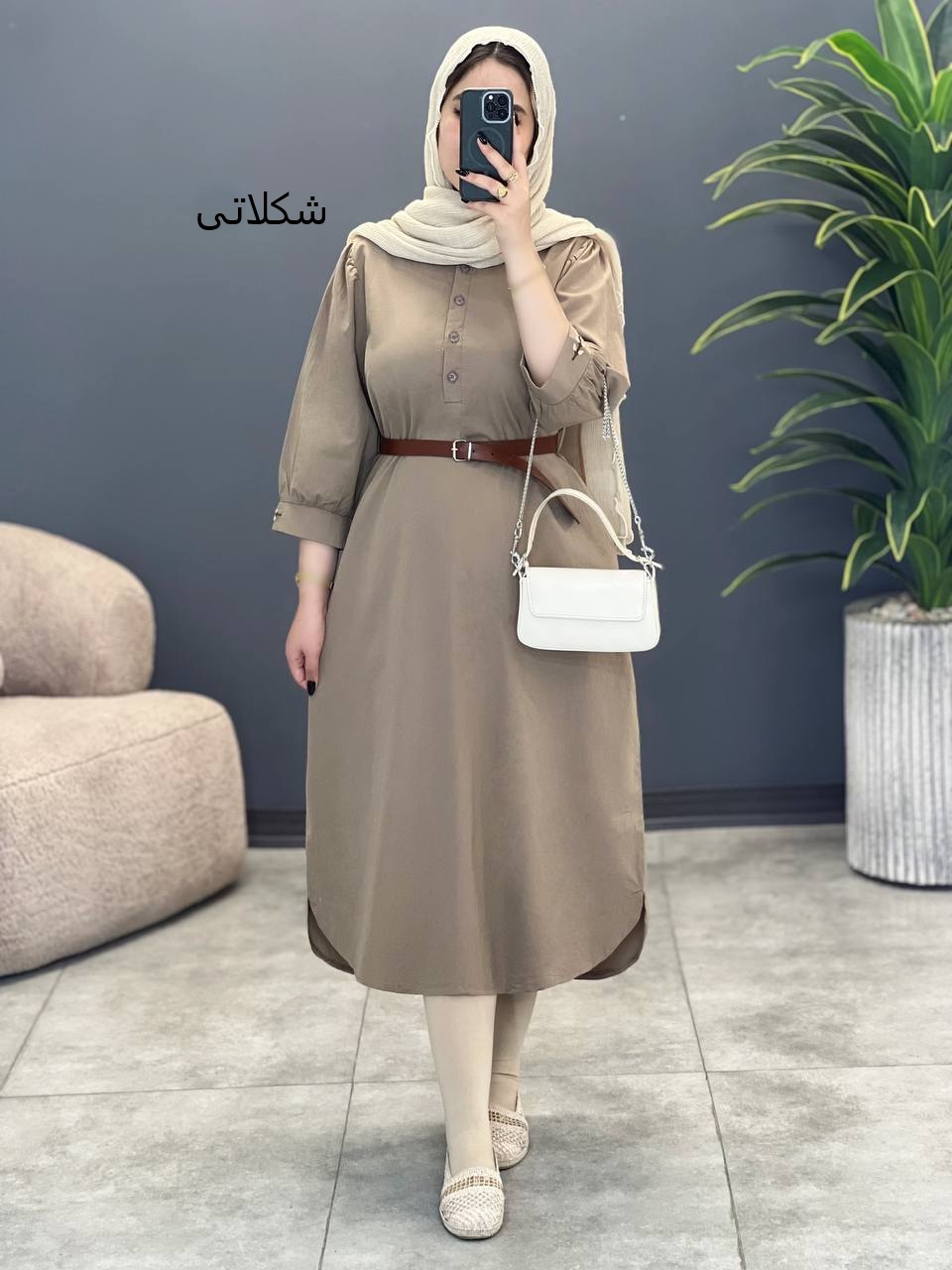 3044-پیراهن بلند شینا