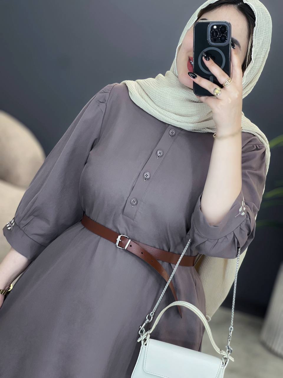 3044-پیراهن بلند شینا