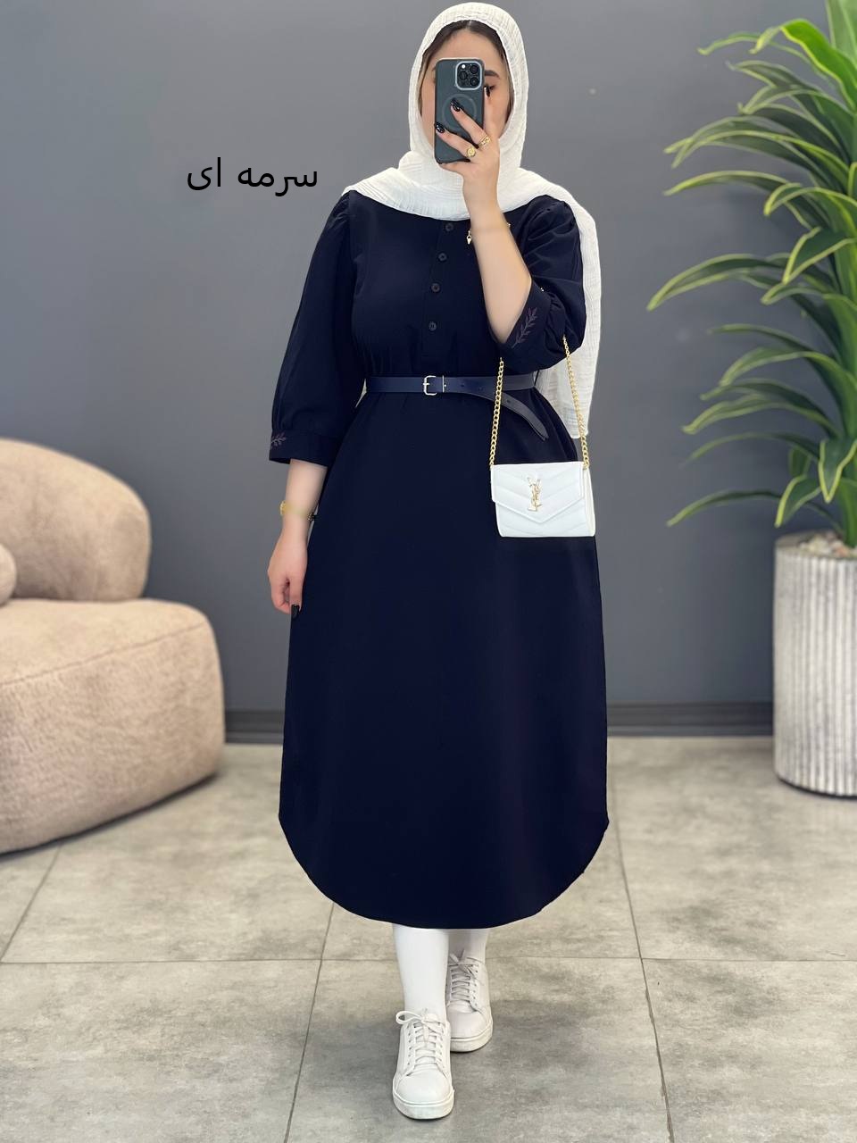 3044-پیراهن بلند شینا