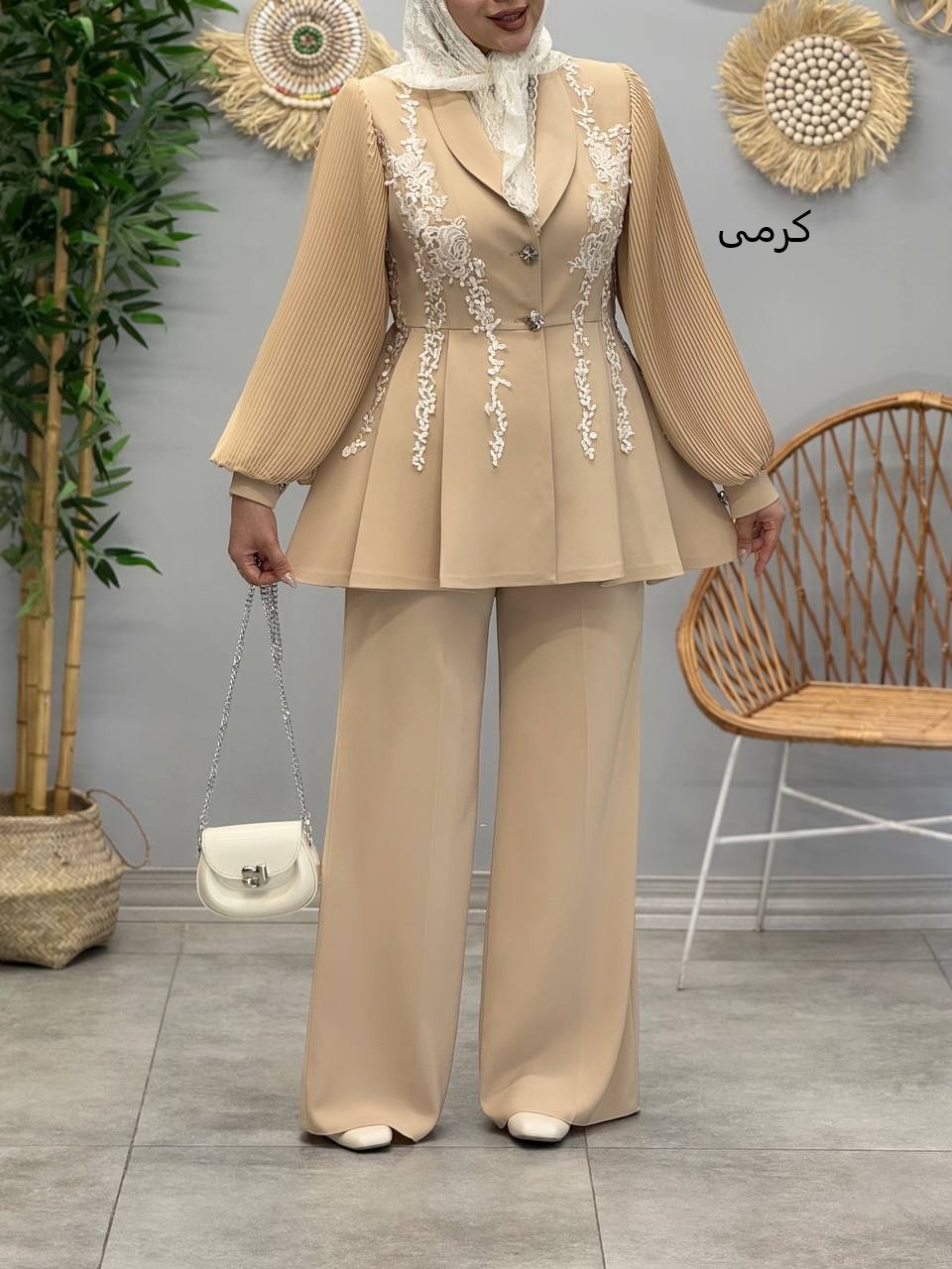 3045-کت و شلوار مزونی دلبر