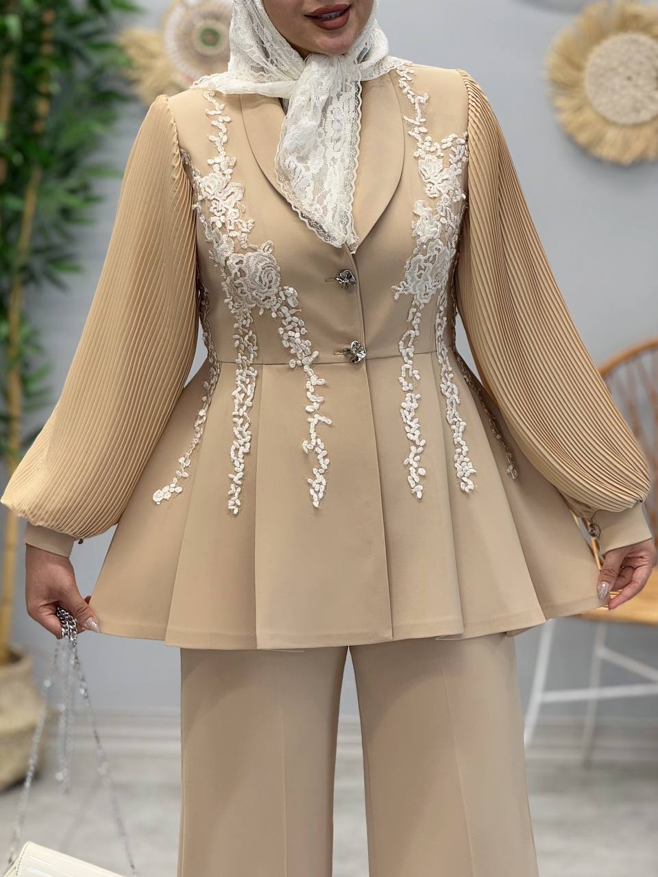 3045-کت و شلوار مزونی دلبر