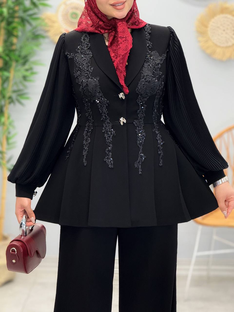 3045-کت و شلوار مزونی دلبر