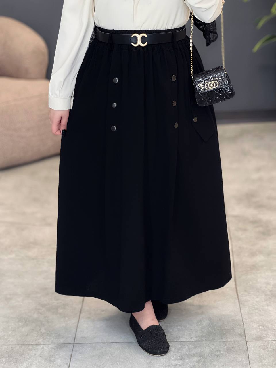 3051-دامن لینن کتون