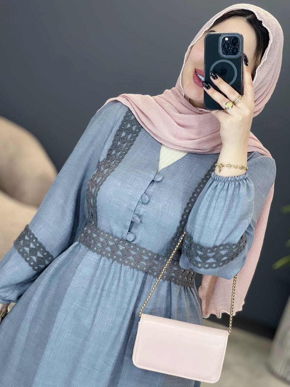 3052-پیراهن بلند بهاره