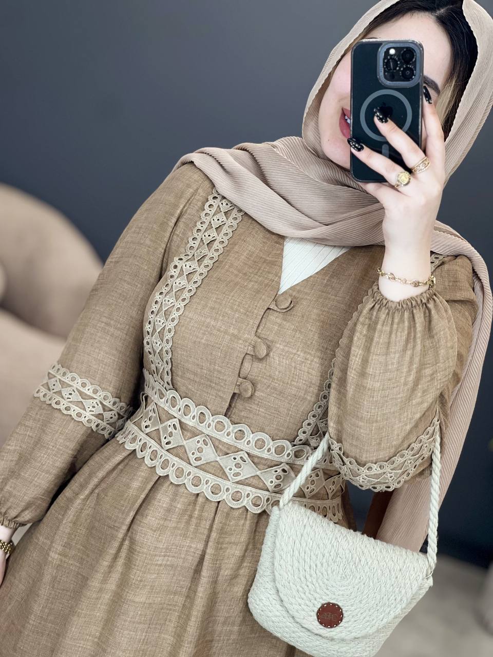 3052-پیراهن بلند بهاره