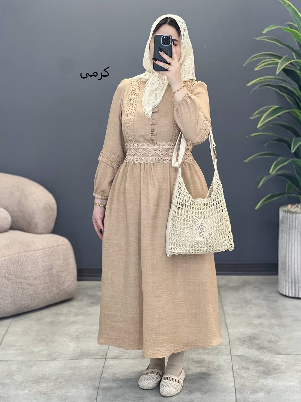 3052-پیراهن بلند بهاره