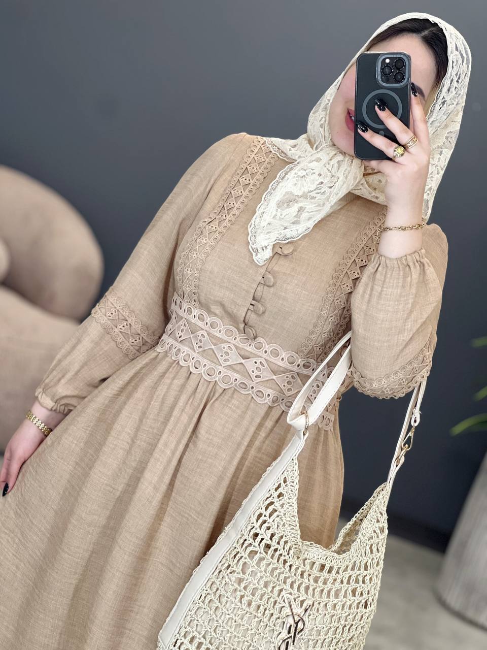 3052-پیراهن بلند بهاره