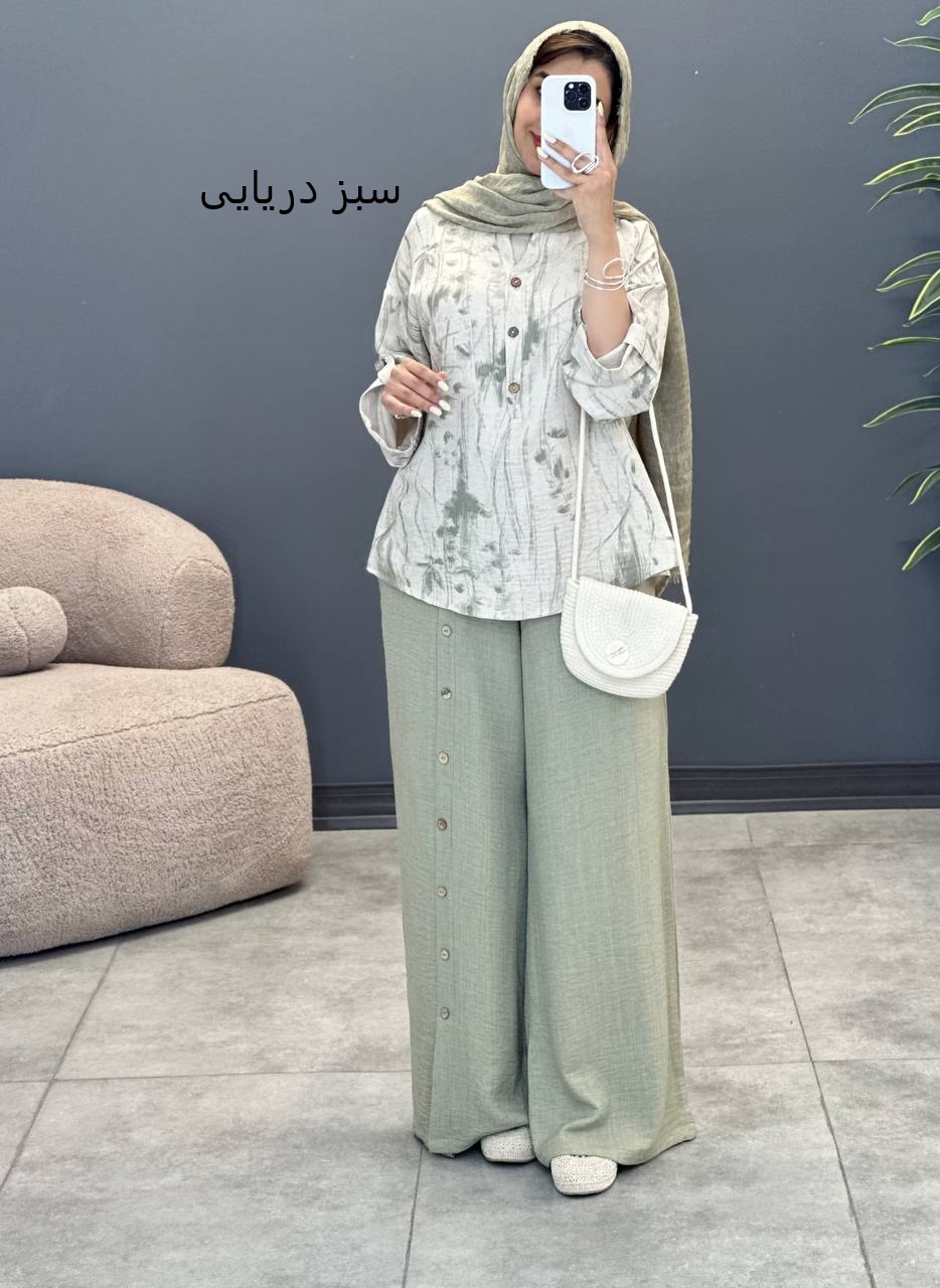 3054-ست آبرنگی دکمه چوبی