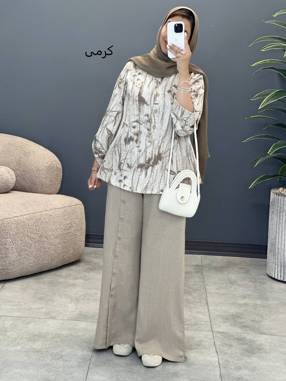 3054-ست آبرنگی دکمه چوبی