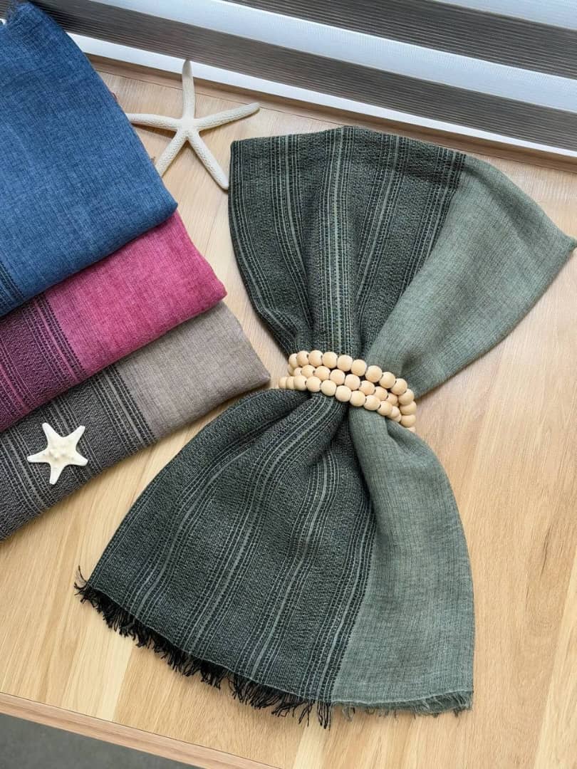 3066-شال صدف راه راه