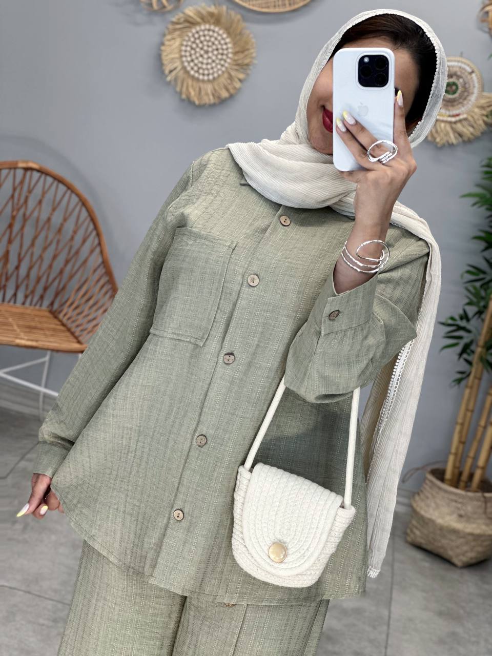 3082-مانتو و شلوار ثمین