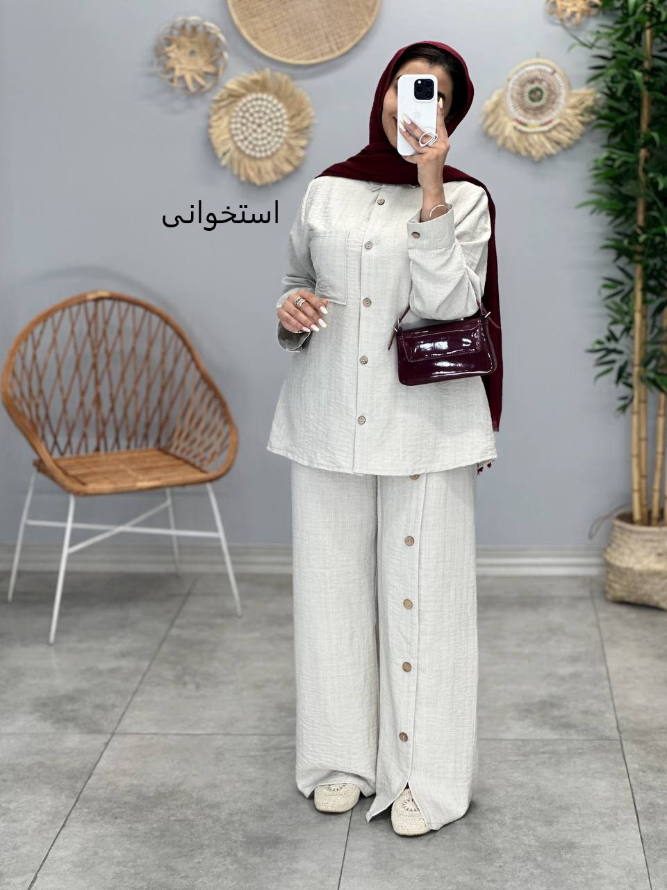 3082-مانتو و شلوار ثمین