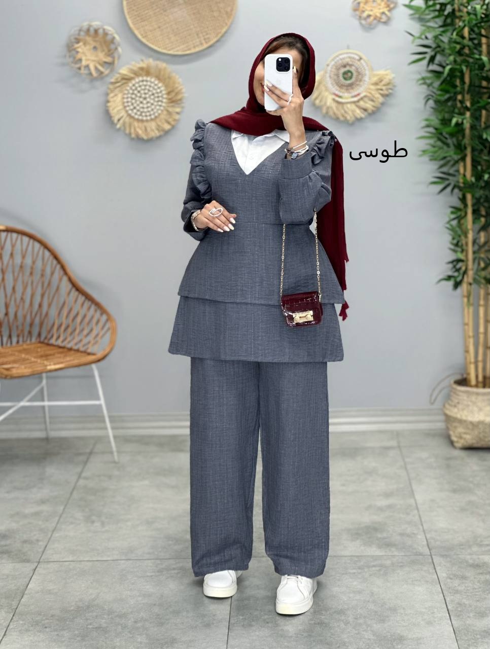 3091-ست شومیز و شلوار مهسان