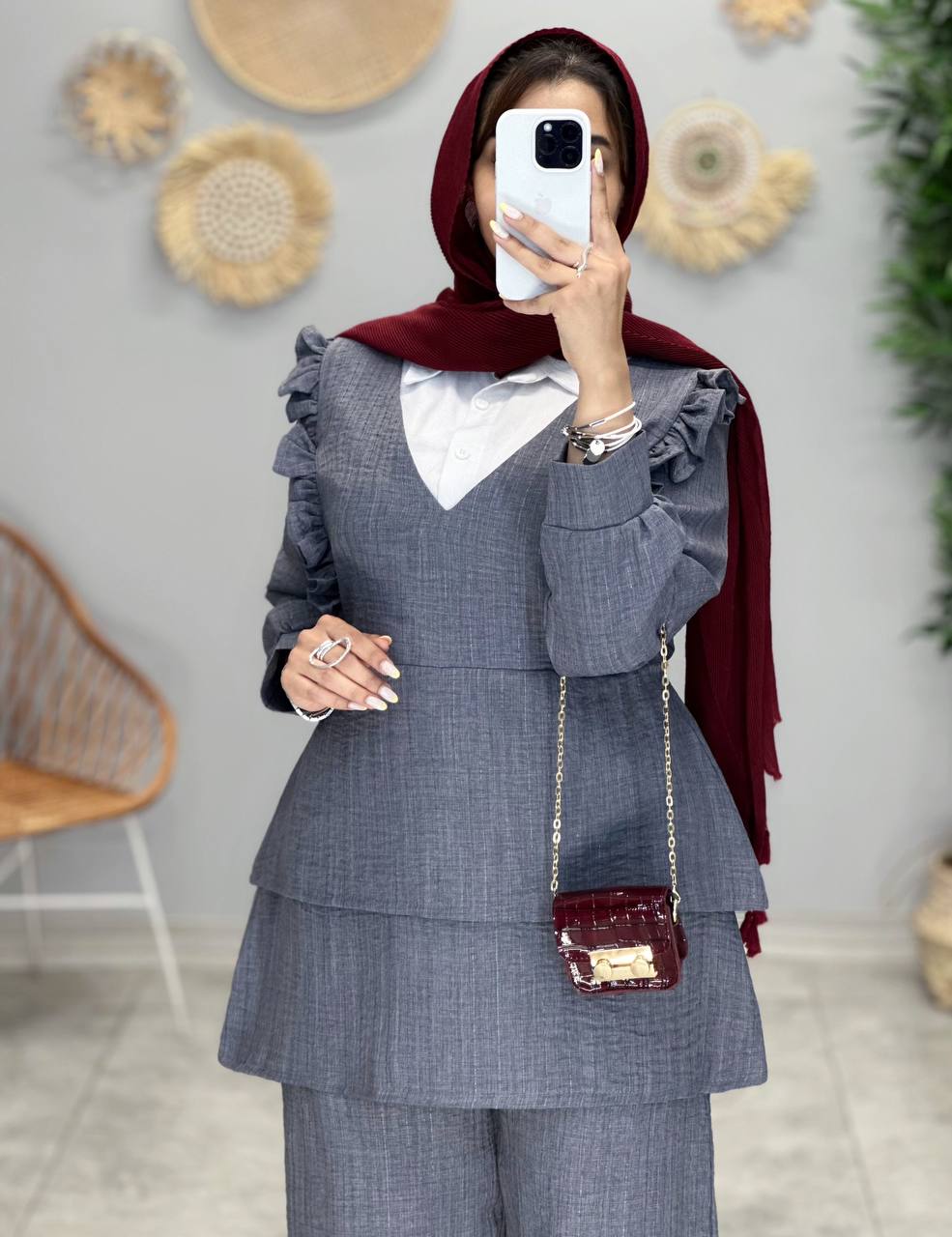 3091-ست شومیز و شلوار مهسان