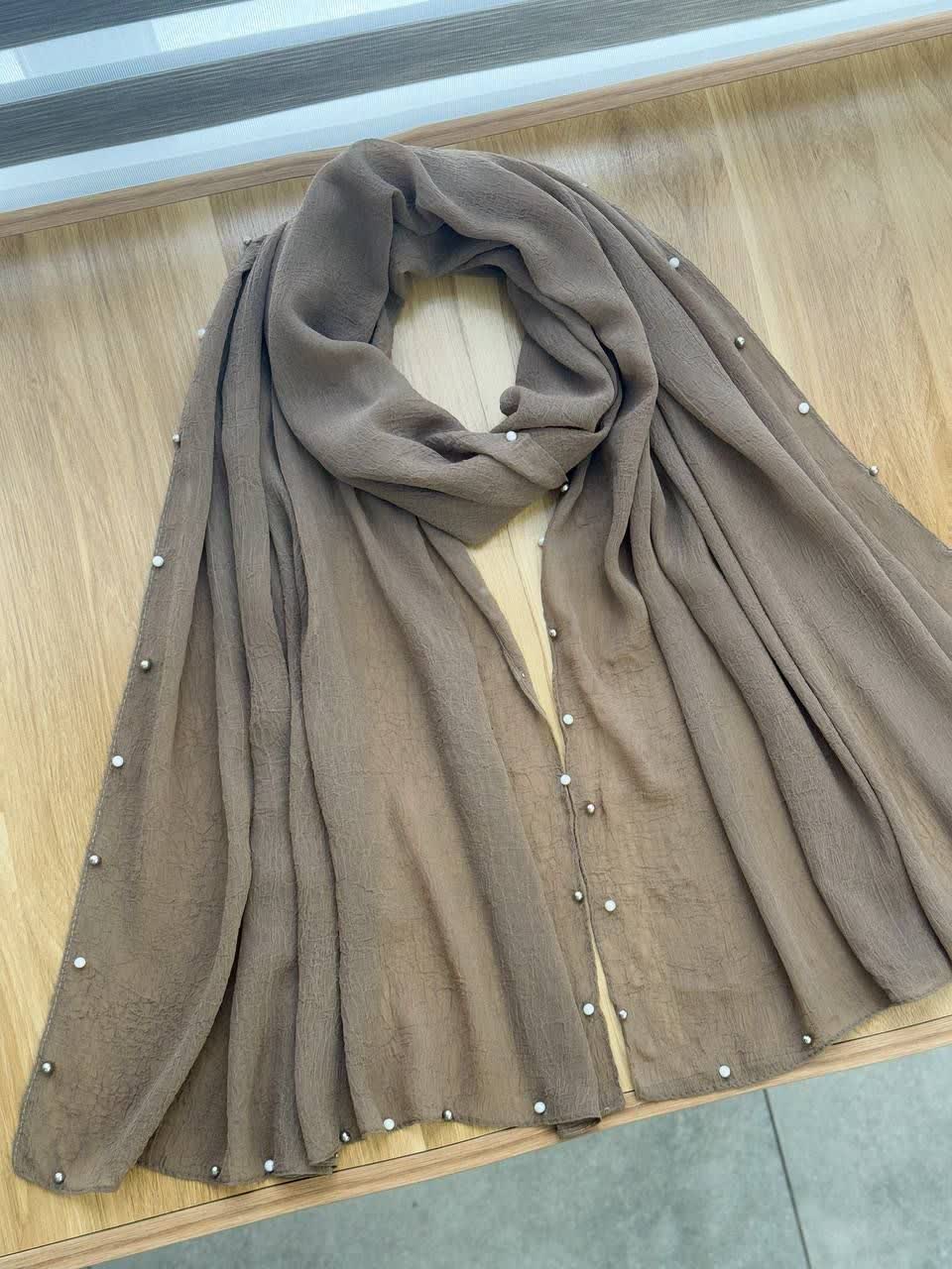 3105-شال حریر مرواریدی