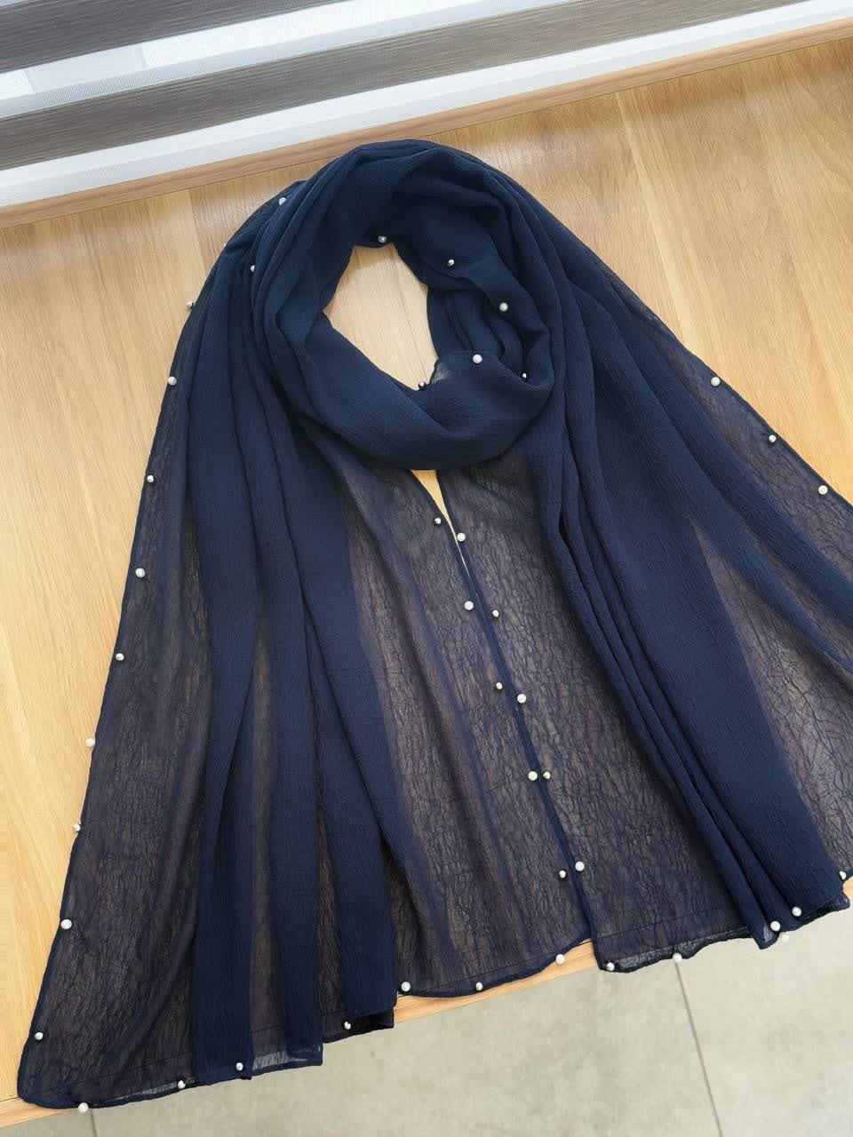 3105-شال حریر مرواریدی