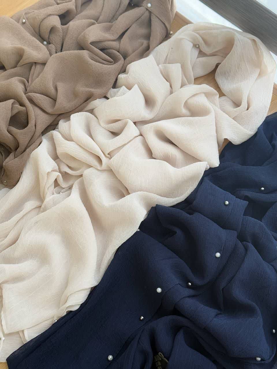 3105-شال حریر مرواریدی