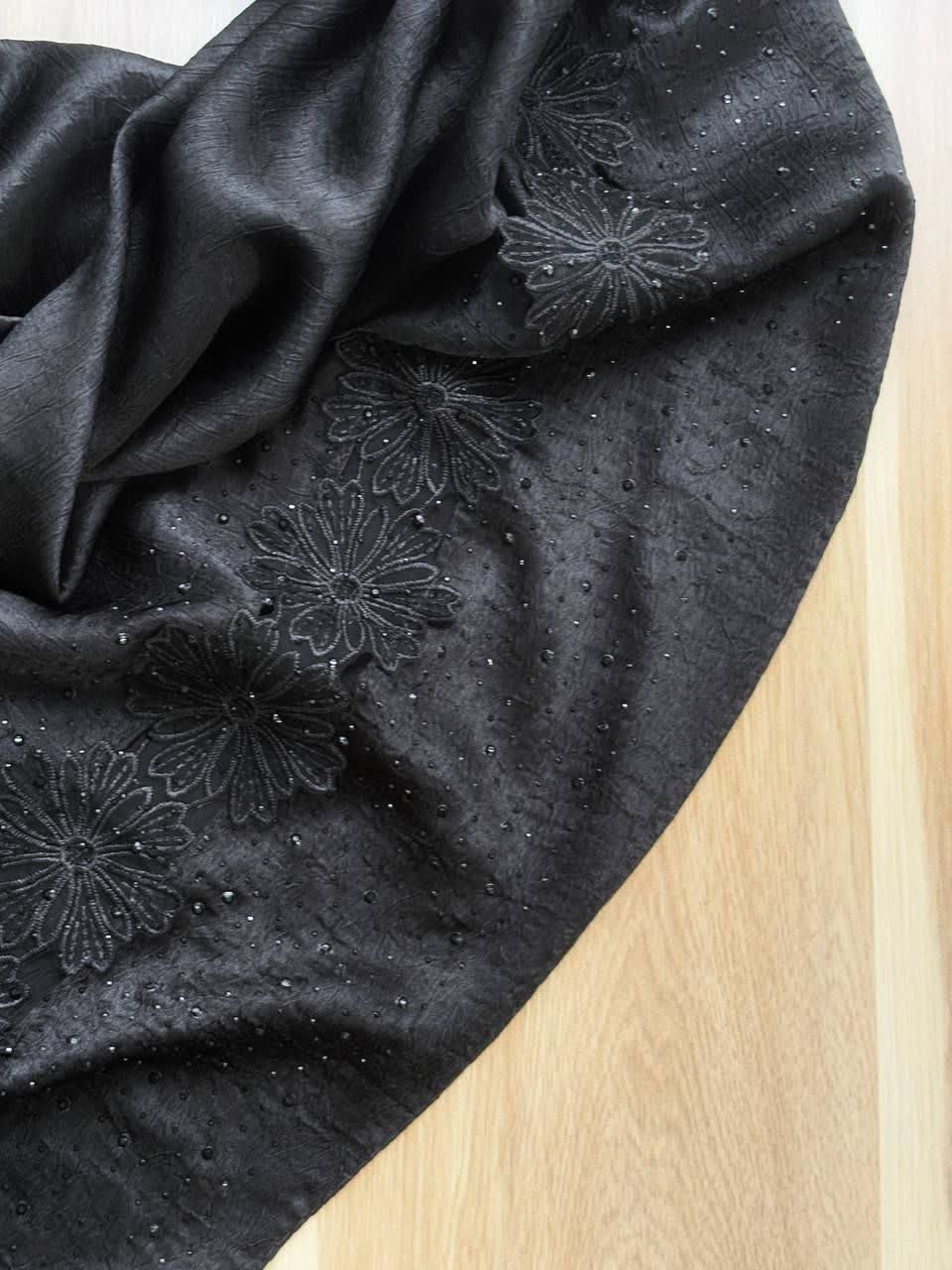 3106-روسری فلورانس گلدوزی(ویژه محرم)