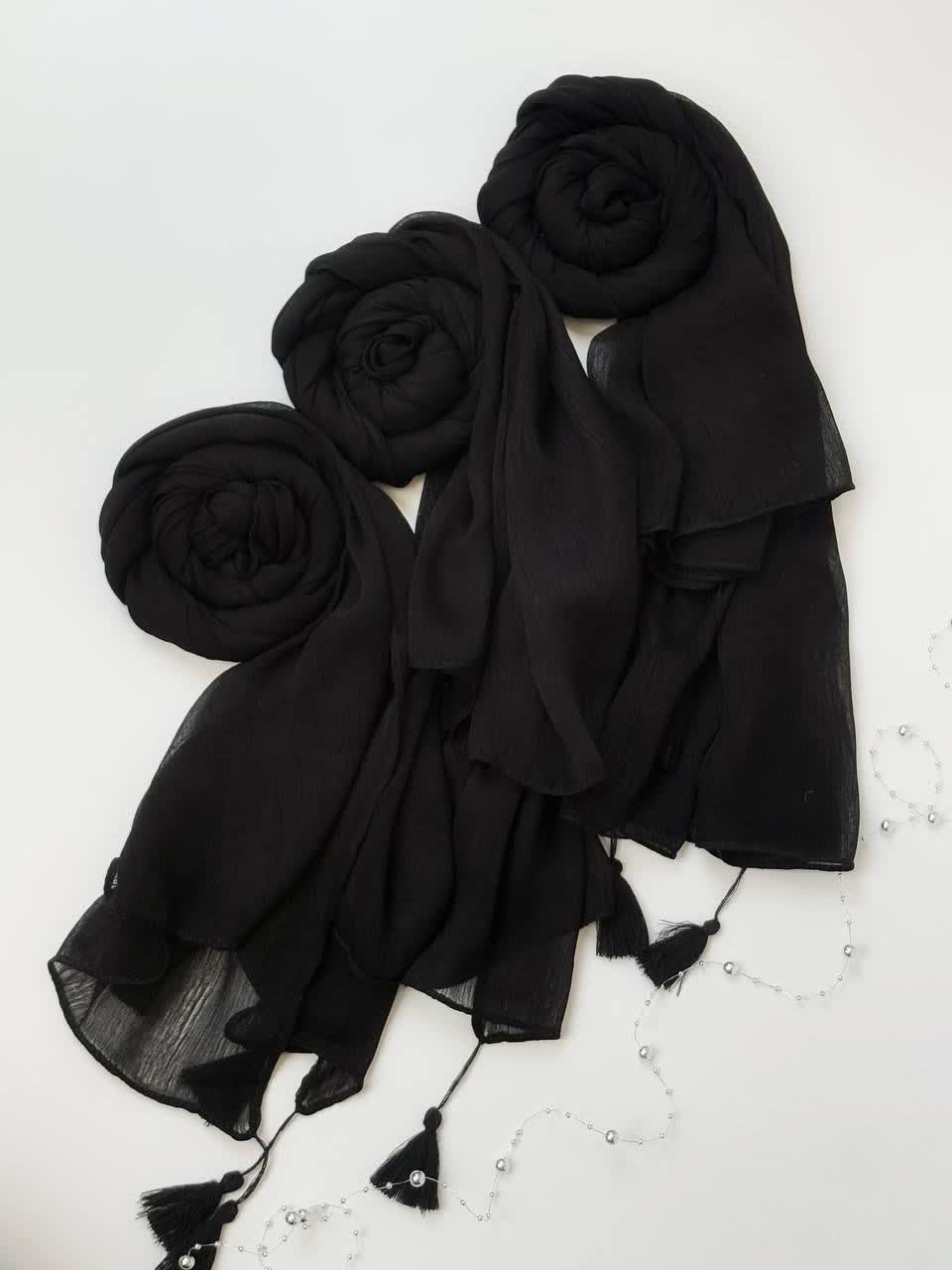 3107-شال مشکی حورا
