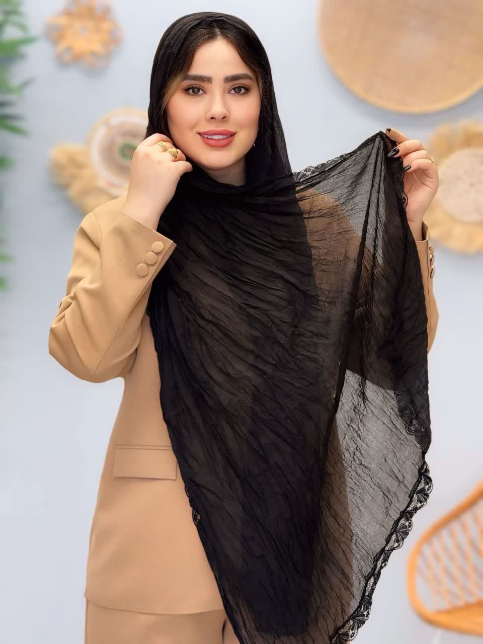 3108-شال ابریشم دور گیپور(ویژه محرم)