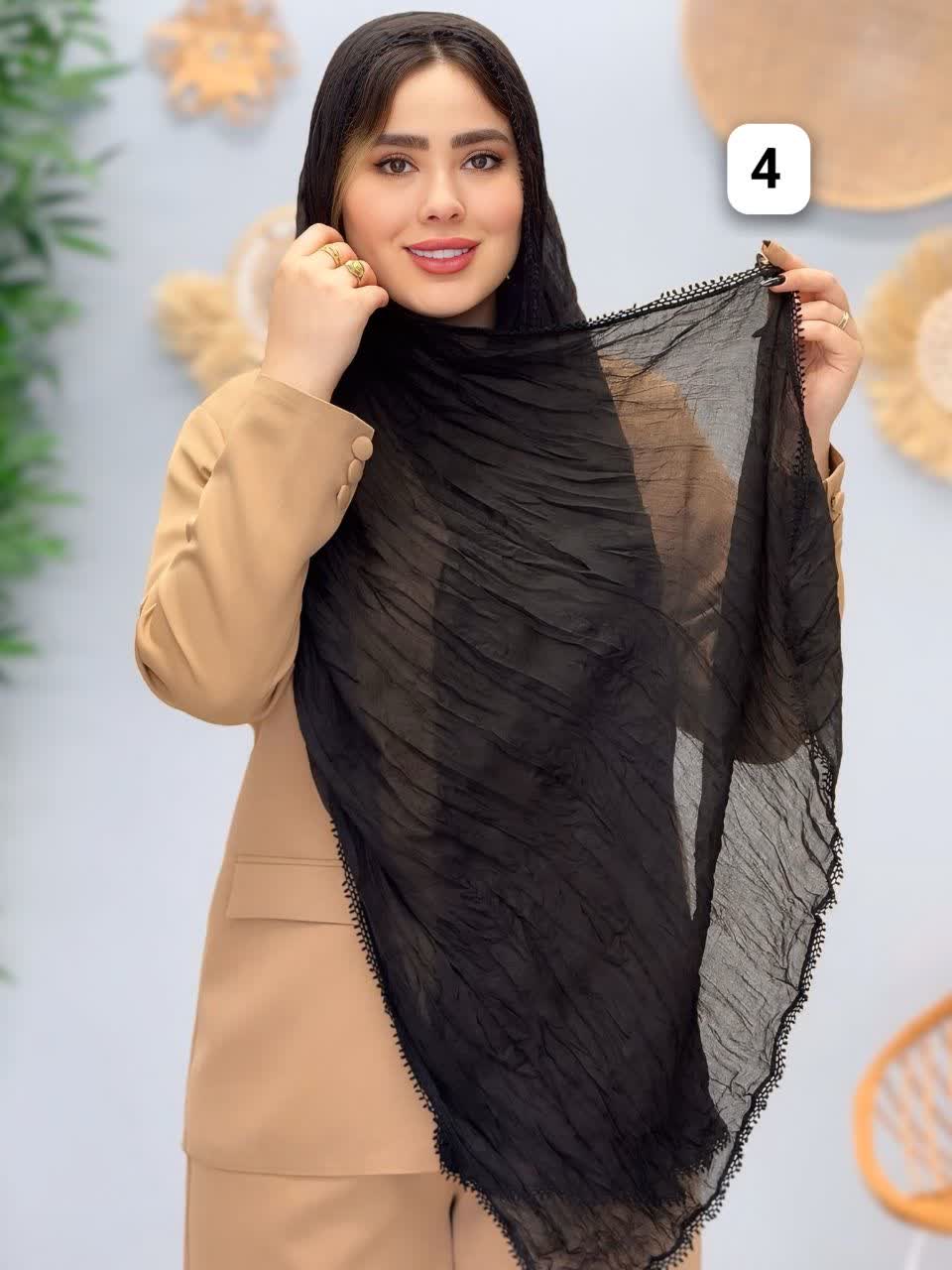 3108-شال ابریشم دور گیپور(ویژه محرم)