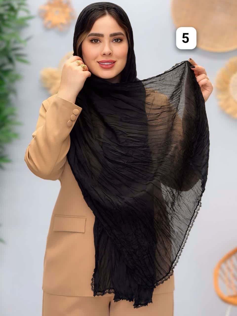 3108-شال ابریشم دور گیپور(ویژه محرم)