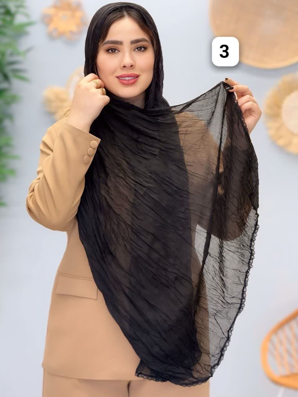 3108-شال ابریشم دور گیپور(ویژه محرم)