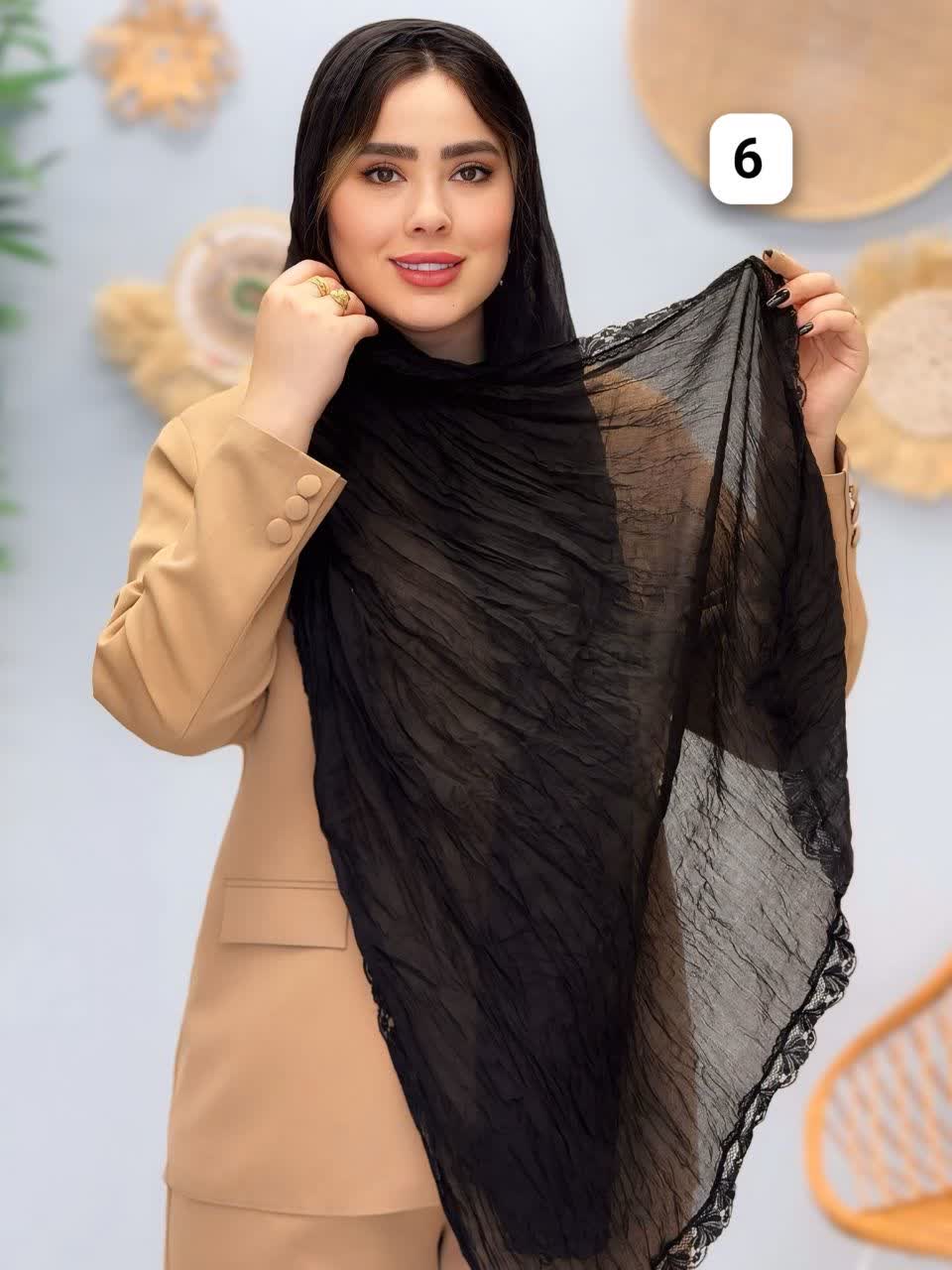 3108-شال ابریشم دور گیپور(ویژه محرم)