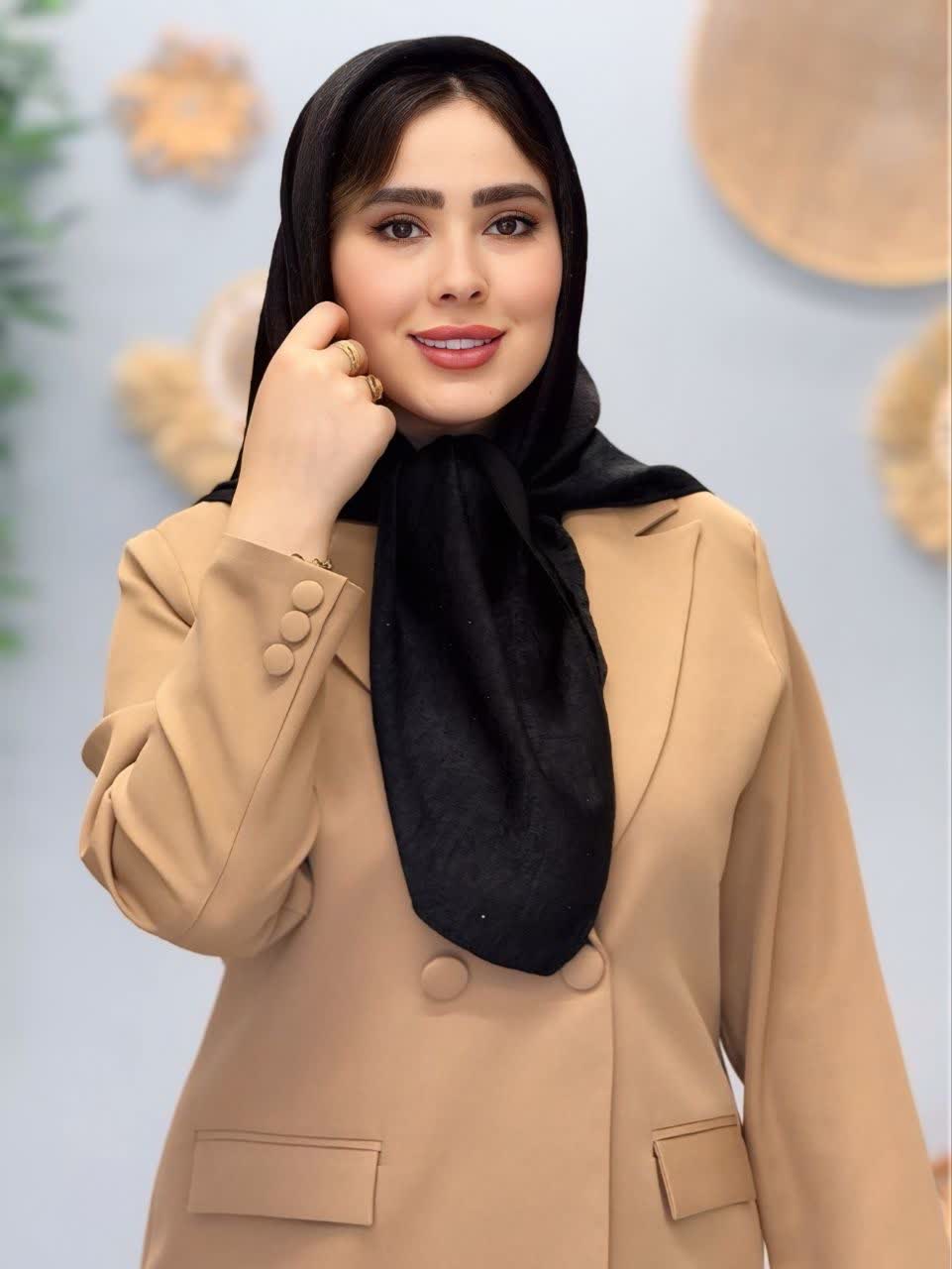 3114-روسری نگین بارونی کوپرا(ویژه محرم)