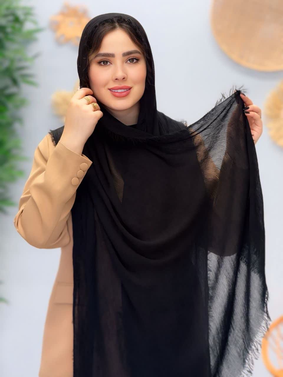 3115-شال مشکی فلورا