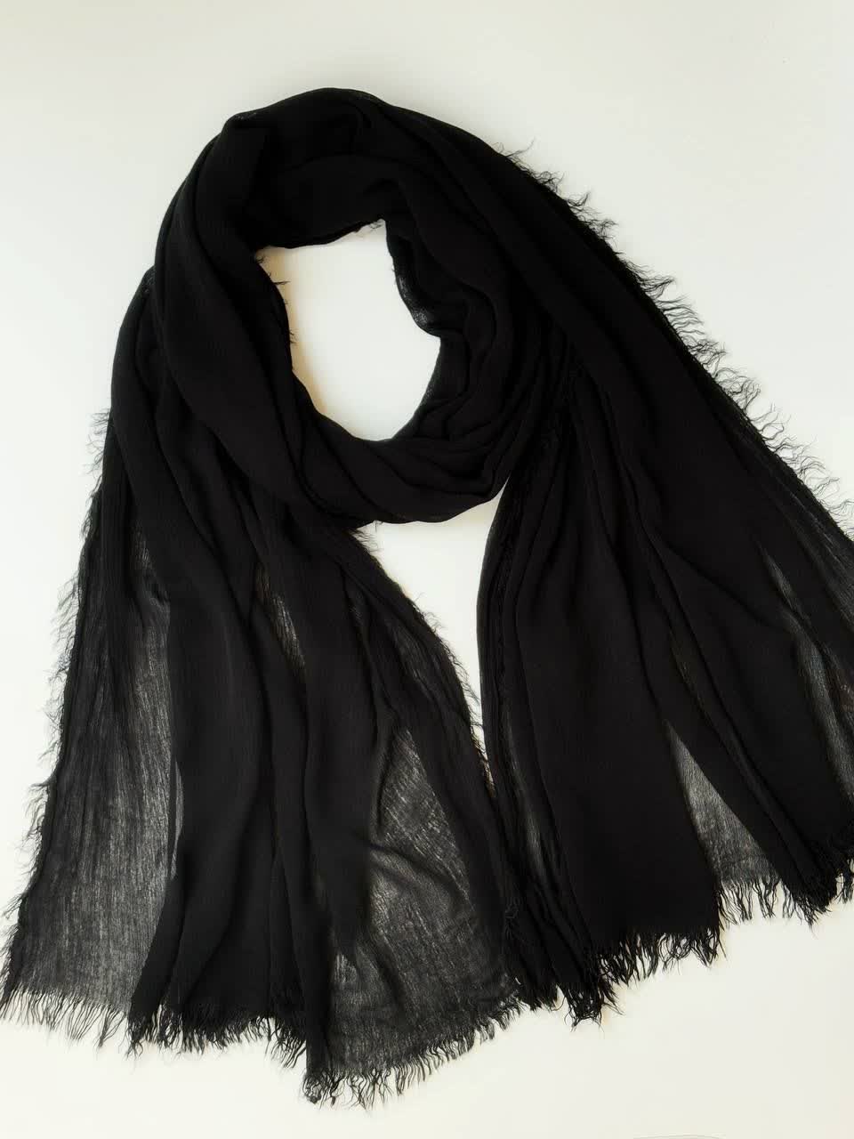 3115-شال مشکی فلورا