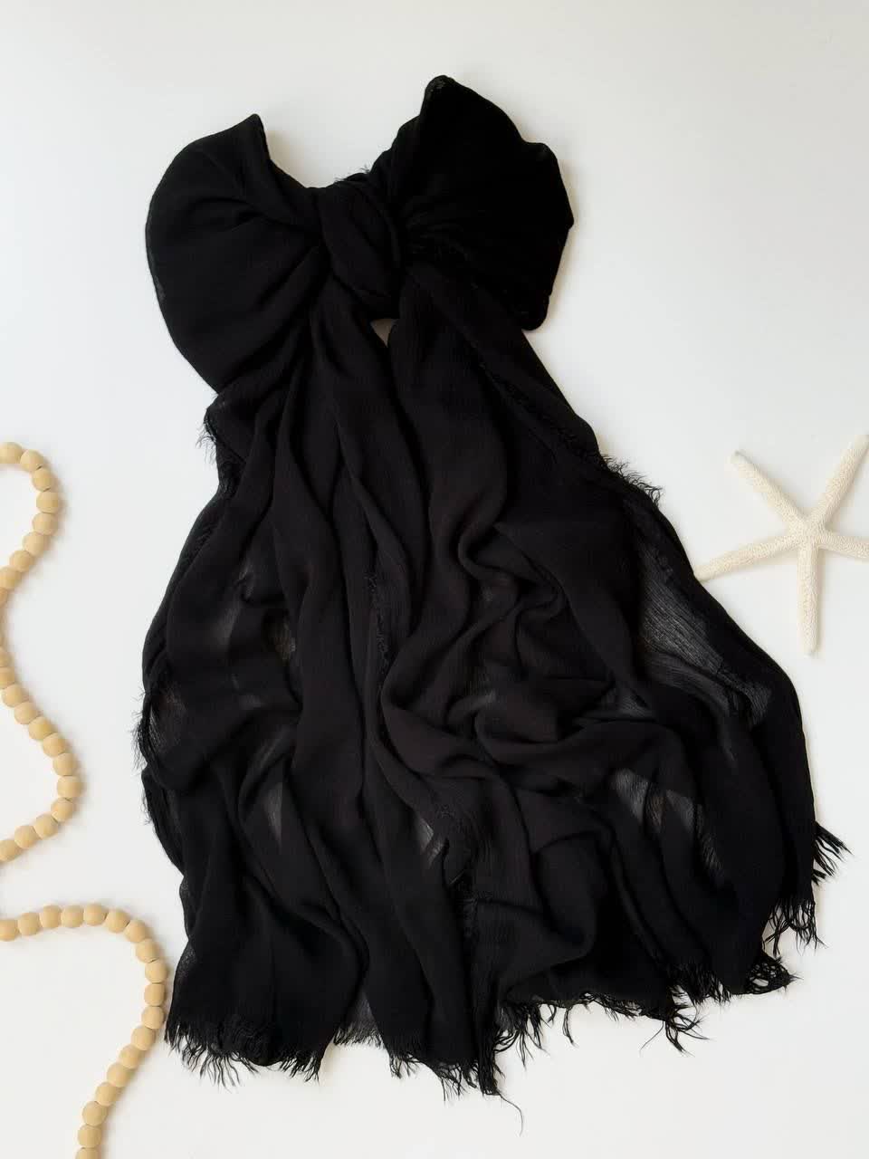 3115-شال مشکی فلورا