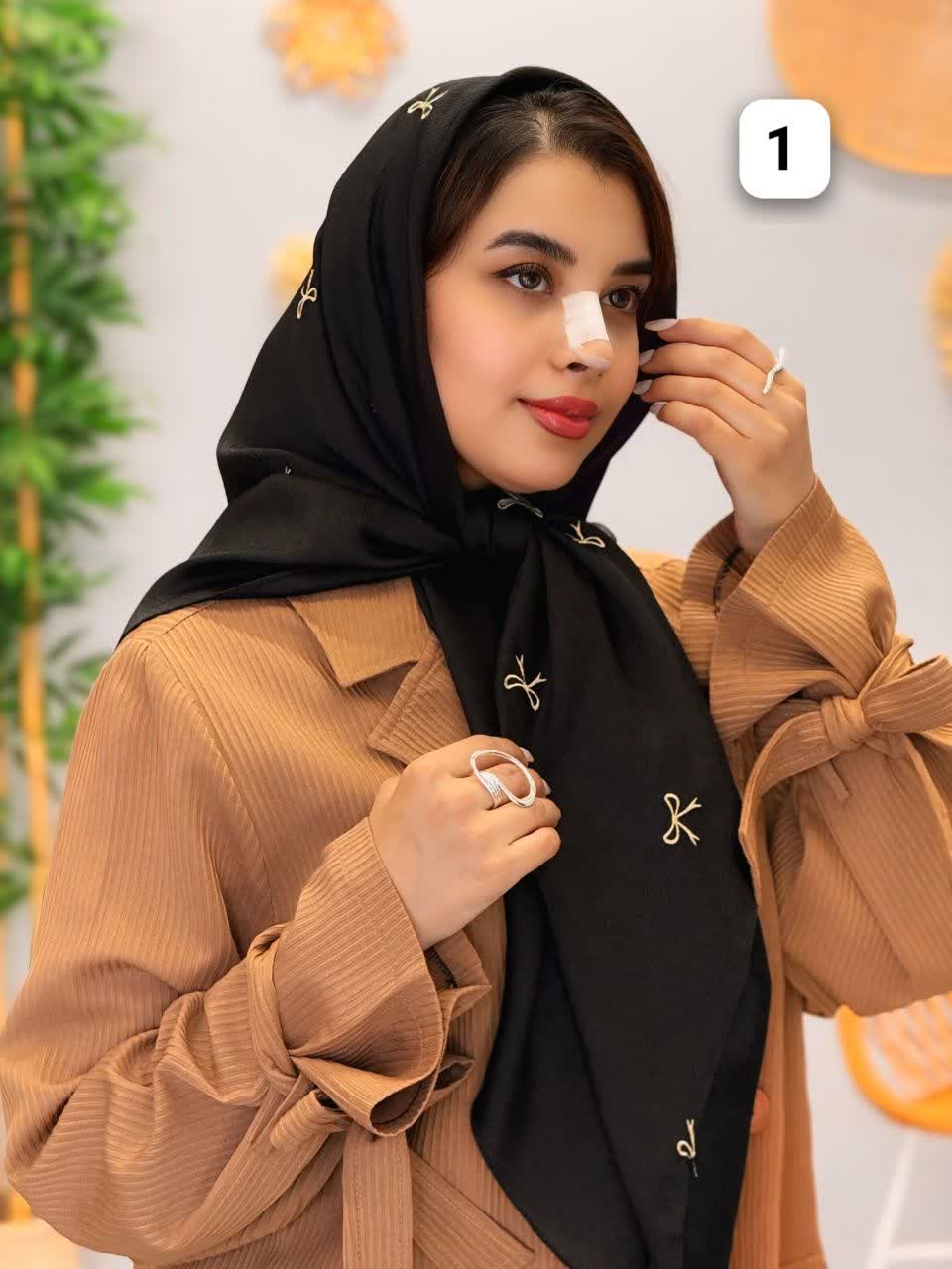 3124-روسری مشکی طهورا(ویژه محرم)