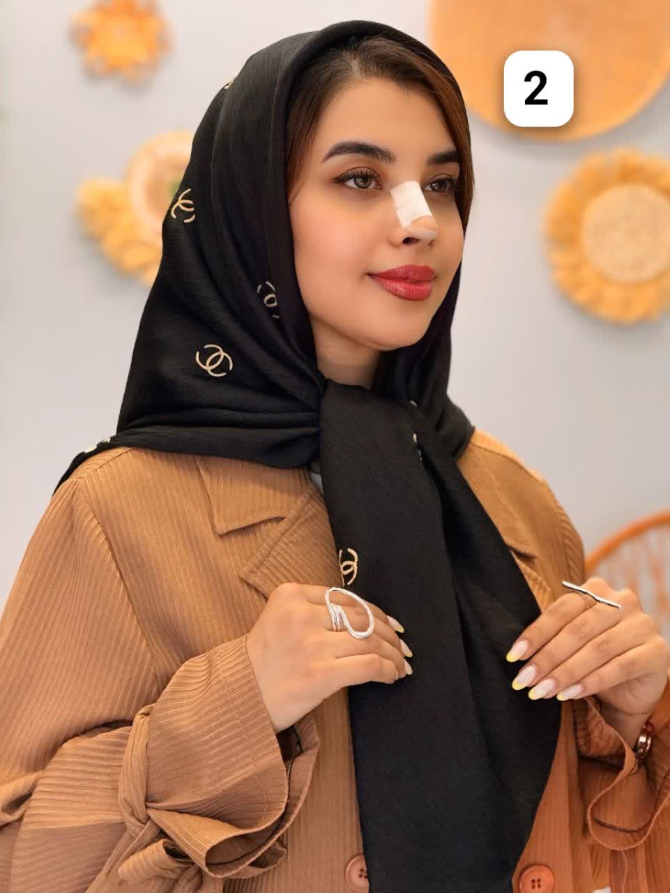 3124-روسری مشکی طهورا(ویژه محرم)