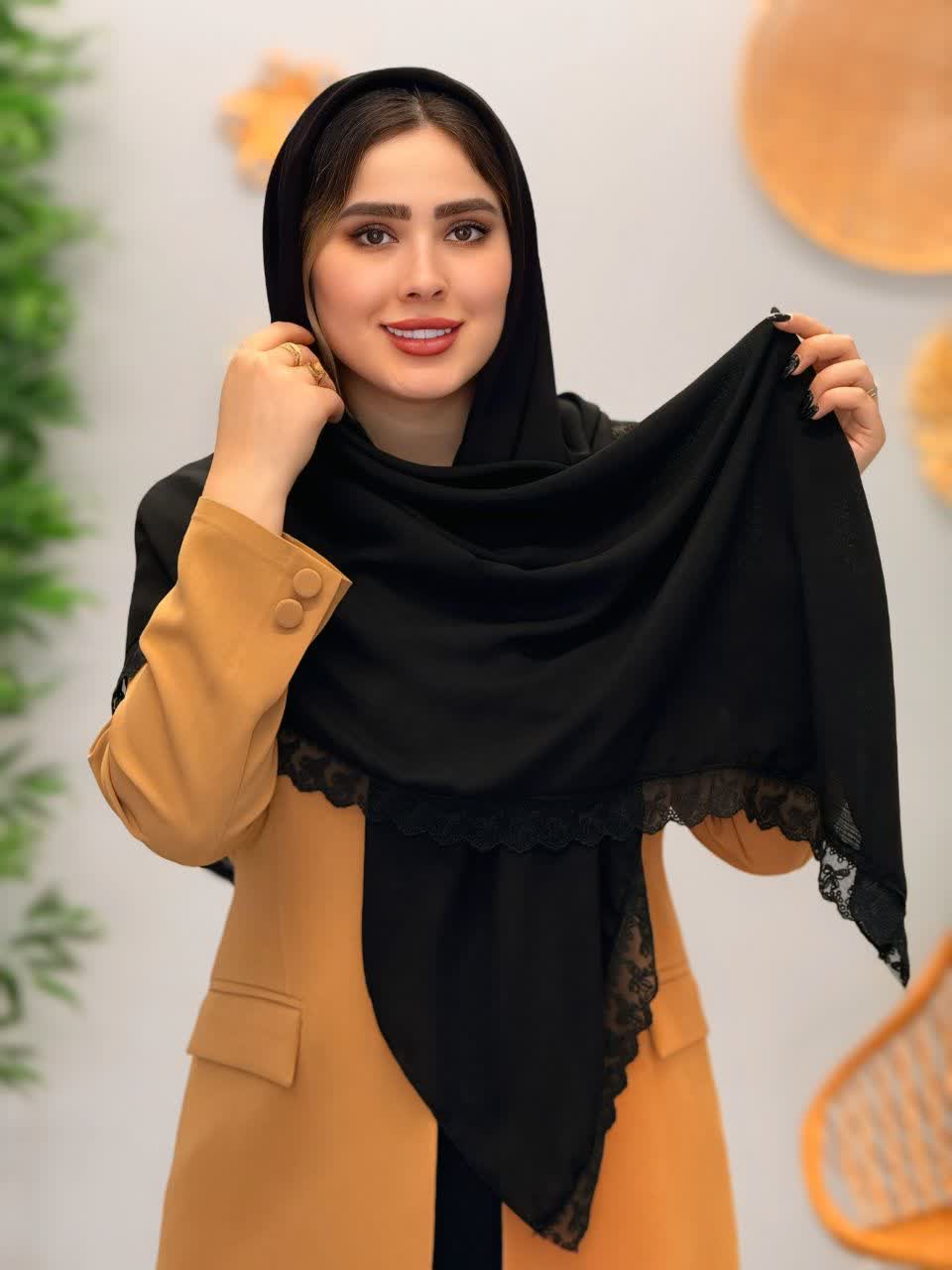 3126-روسری درختی گیپور (ویژه محرم)