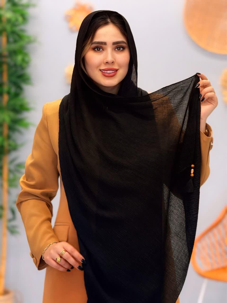 3128-شال پلیسه مهره چوبی