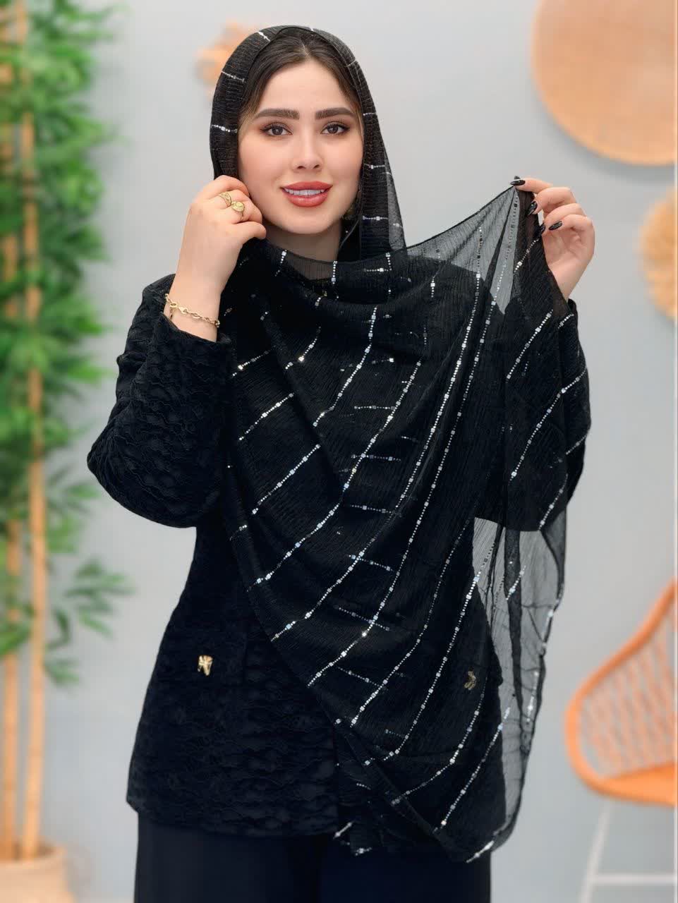 3130-شال کاترین مشکی(ویژه محرم)