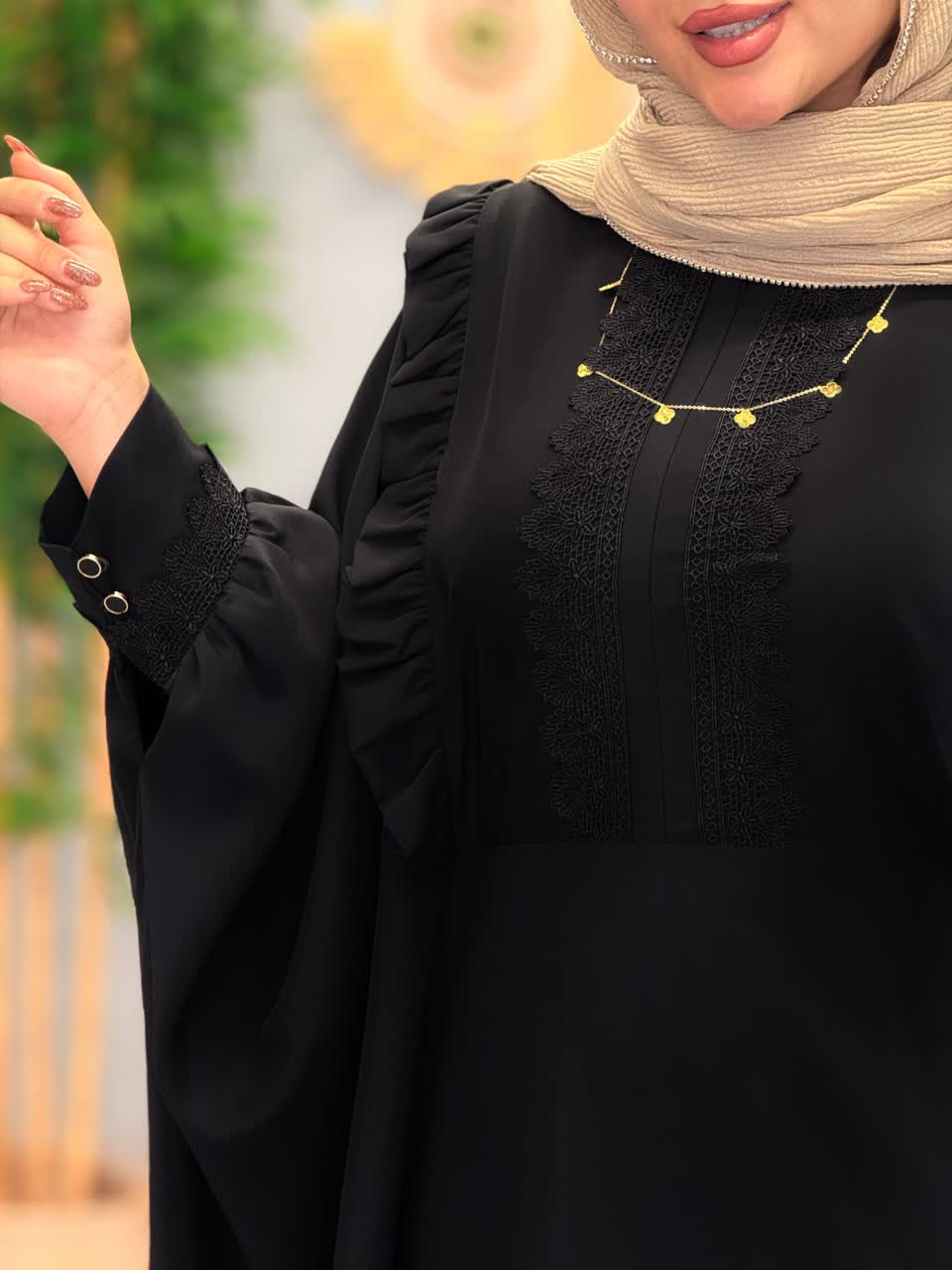 3145-عبایی مزونی نورا(ویژه محرم)