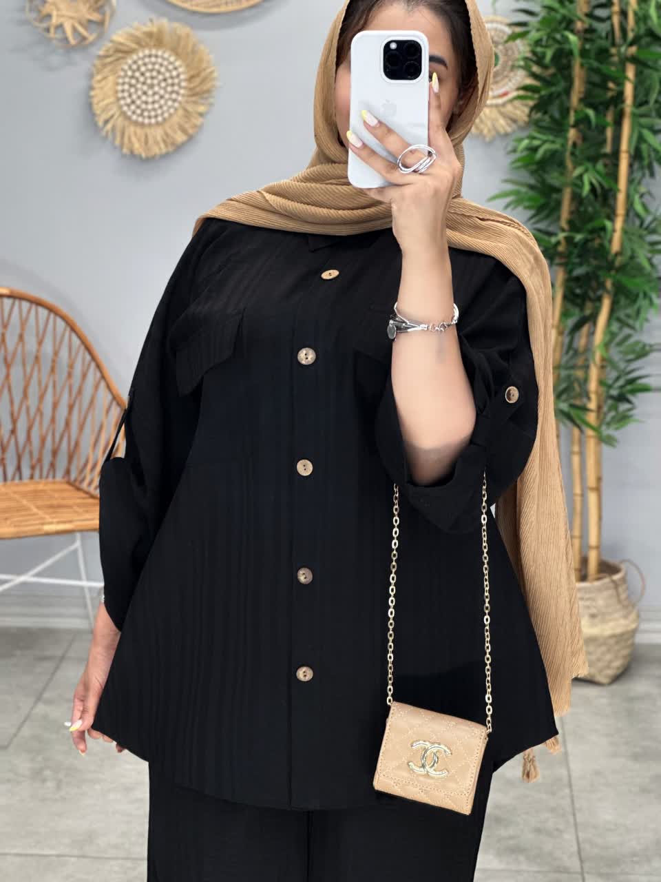 3156-ست شومیز شلوار پالیز(ویژه محرم)