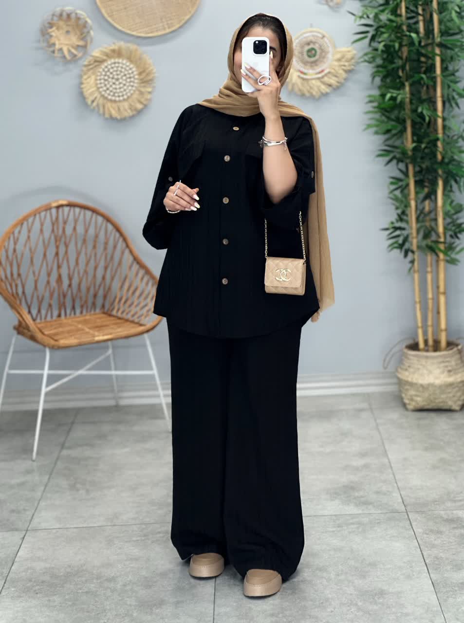 3156-ست شومیز شلوار پالیز(ویژه محرم)