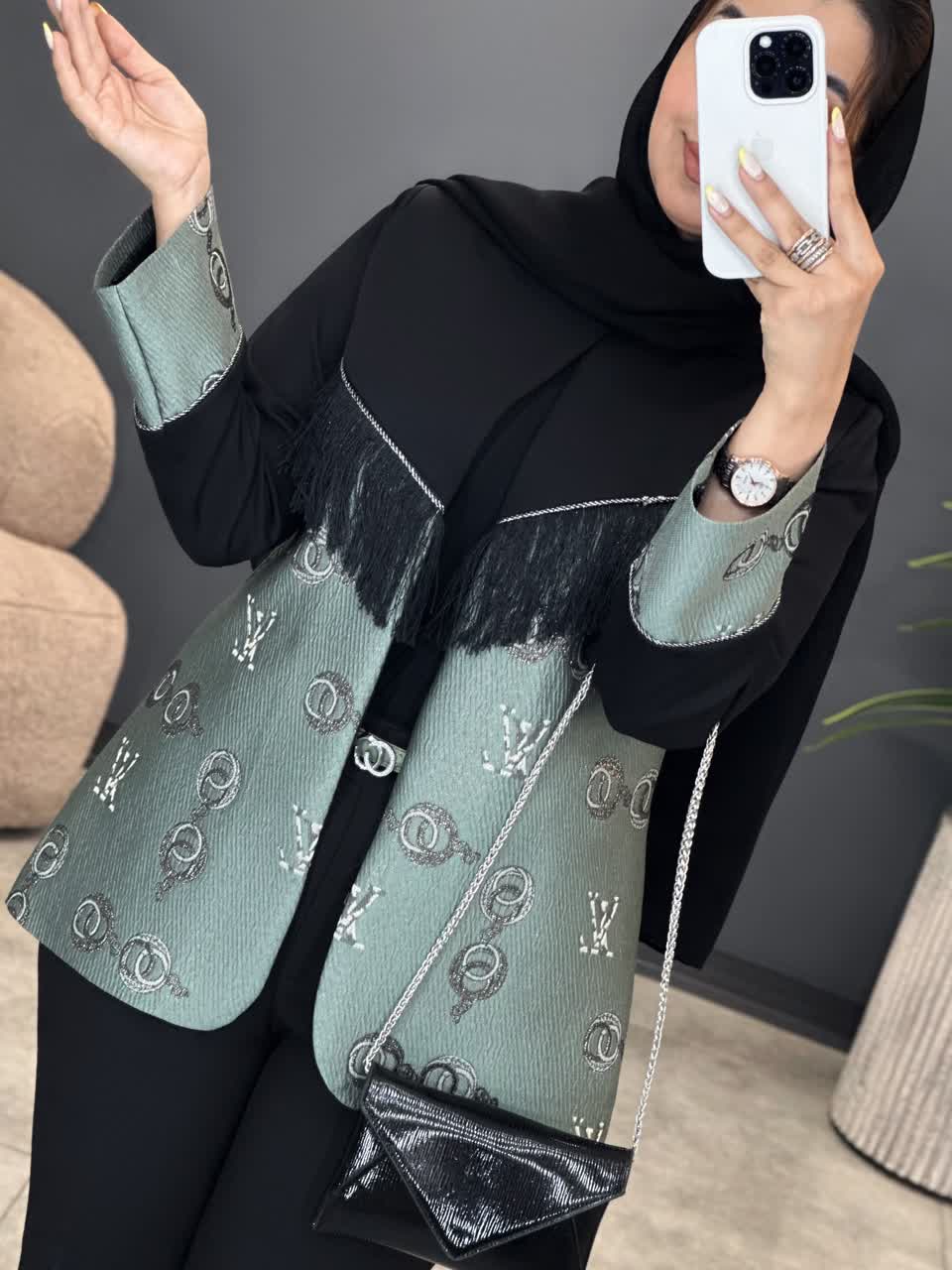 1182-کت ترکیبی ژاکارد