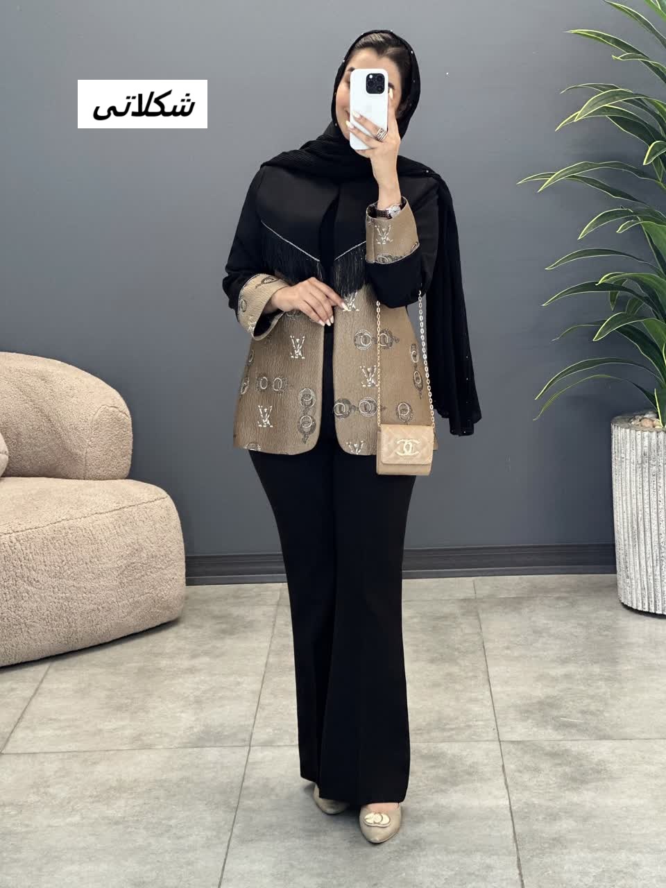 1182-کت ترکیبی ژاکارد